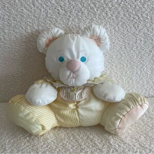 Fisher‎ Price Vintage 1988 Puffalump Bear Rattle Plush Stuffed Animal Toy